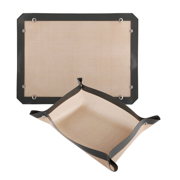 Yhmxh Silicone Baking Mat with Metal Snaps, Non‑Stick Reusable Baking Sheet Liner, Foldable Silicone Baking Tray for Oven, Baking & Roasting Home Kitchen Supplies 15.74"×11.81"