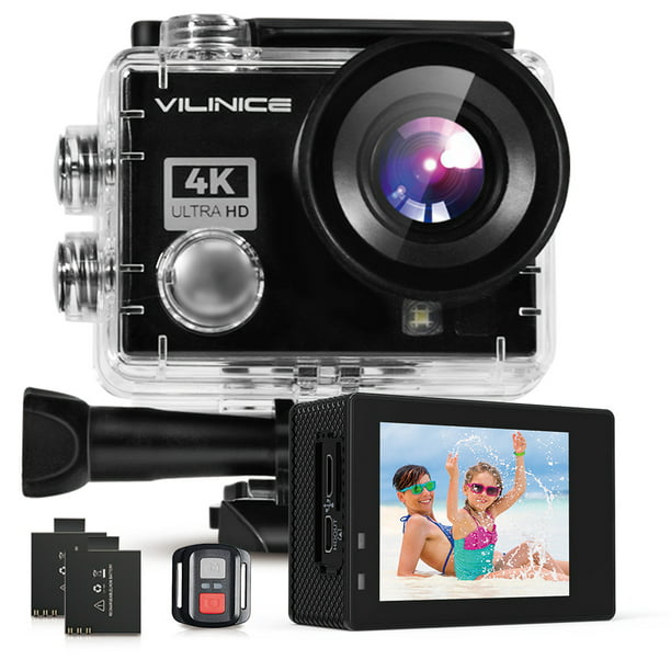 VILINICE Action Camera, 4K WiFi Camera with EIS 30m Underwater Waterproof Cameras for Snorkeling, Sports with 16MP Sony Sensor, Compatible Case, Remote Control for Gift, Travel - Walmart.com