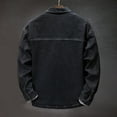 thumbnail image 7 of LNWUY Men's Denim Jacket Big Pocket Spring Fall Fashion Outdoor Casual Coat Solid Loose Comfy Trucker Jackets with Pocket Black XXL, 7 of 7
