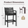 thumbnail image 4 of Outdoor Wicker Bar Stools Set of 2, 30 Inch Bar Height Patio Barstools with Thickened Cushions, All-Weather Wicker Rattan Bar Chairs with Backrest & Footrest for Backyard, 4 of 15