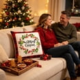 thumbnail image 4 of PiGOGI Christmas theme Pillow Covers Festive Throw Pillow Cases Xmas Decorative Cushion Covers Soft Washable for Sofa Bedroom Polyester, 4 of 7