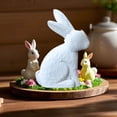 thumbnail image 4 of Binwennn Postal Ornament Wooden Rabbit Decoration Antique White Rabbit Statue Easter Rabbit Statue Rabbit Decoration Home Spring Easter Decoration Present, 4 of 6
