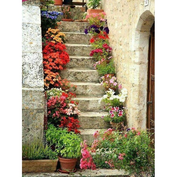 Evershine 5D DIY Diamond Painting Cross Stitch Full Square Diamond Embroidery Door Landscape Picture Of Rhinestones Home DecorFull Round 40X50cm Gao Jinjia LED