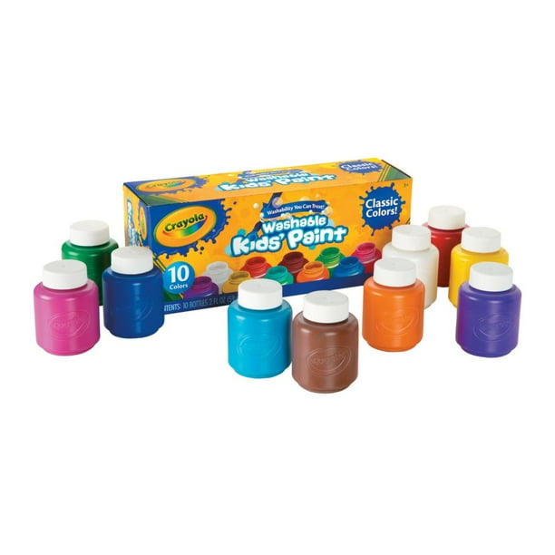 Crayola Classic Colors Washable Paint Basic Supplies 10 Pieces