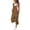 Brown, variant on Staron Women Sleeveless Jumpsuit Casual Loose Playsuit Party Dungarees Cotton Linen Long Solid Romper, Red M