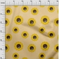 thumbnail image 3 of oneOone Cotton Poplin Light Beige Fabric Floral Sunflower Silhouette Dress Material Fabric Print Fabric By The Yard 42 Inch Wide, 3 of 4