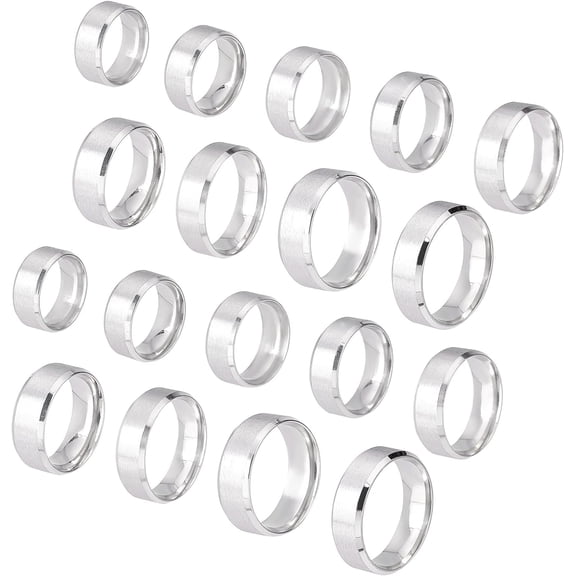 Stainless Steel Classical Plain Stackable Wedding Band Ring Blank Wedding Ring Cool Simple Band For Women and Men Gifts for Special Occasions Gray