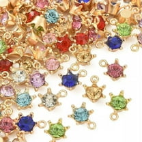 U8MO 90x Glass Crystal Rhinestone Crown Charms Pendants for DIY Crafts Jewelry Making