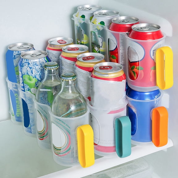 WEAVILUX Refrigerator Beverage Storage Organizer, Multi-Hole Design, 3-Piece Set, Assorted Colors for Kitchen Storage