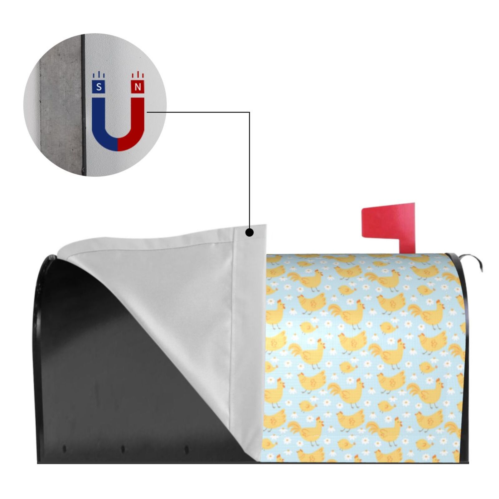 Xecao Roosters for Mailbox Cover with Magnetic Strips, Waterproof and Sunscreen, Adds a Decorative Touch to Your Garden Yard.