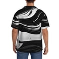 thumbnail image 3 of Kdxio Men's Hawaiian Shirt for Men Short Sleeve Shirt Abstract Black White Swirls Summer Casual Holiday Beach Button Down T-Shirts, 3 of 5