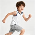 thumbnail image 4 of Boys Gold Sleeveless Cotton Tank Tops 2 Pack, Crew Neck Contrast Trim Athletic Casual Kids Vest Ages 2-12Y,Size 4-5 T, 4 of 8