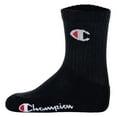 thumbnail image 3 of Champion Kids Socks, Pack Of 6 - Crew Socks, Solid Colour Black/Grey/White 31-34, 3 of 7