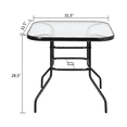 thumbnail image 3 of Hassch 31.5" Square Glass Dining Table with 1.8" Umbrella Hole, Outdoor Patio Table with Metal Legs for Balcony, Deck, Garden, Dark Chocolate, 3 of 8
