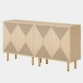 thumbnail image 2 of YYAo Sideboard Cabinet, Coffee Bar Cabinet,Modern Sideboard Buffet, 59" Wood Storage Cabinet with Doors,Natural & Gold, 2 of 8