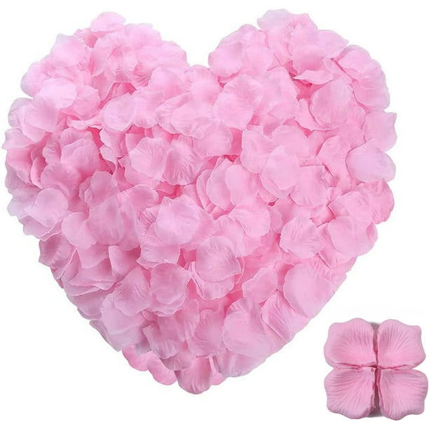 1000 pétalos de rosa artificiales de seda JanHm Sin sabor para decoración de bodas rosa claro