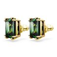 thumbnail image 3 of Pendientes Swarovski Stilla Stud, color verde, talla rectangular, tono dorado, 3 of 5