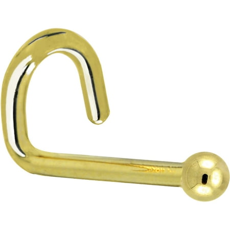 Nostril Screw 18 Gauge - Solid 14k Yellow Gold 1.5mm Ball Left Nostril Screw 20 Gauge 1/4