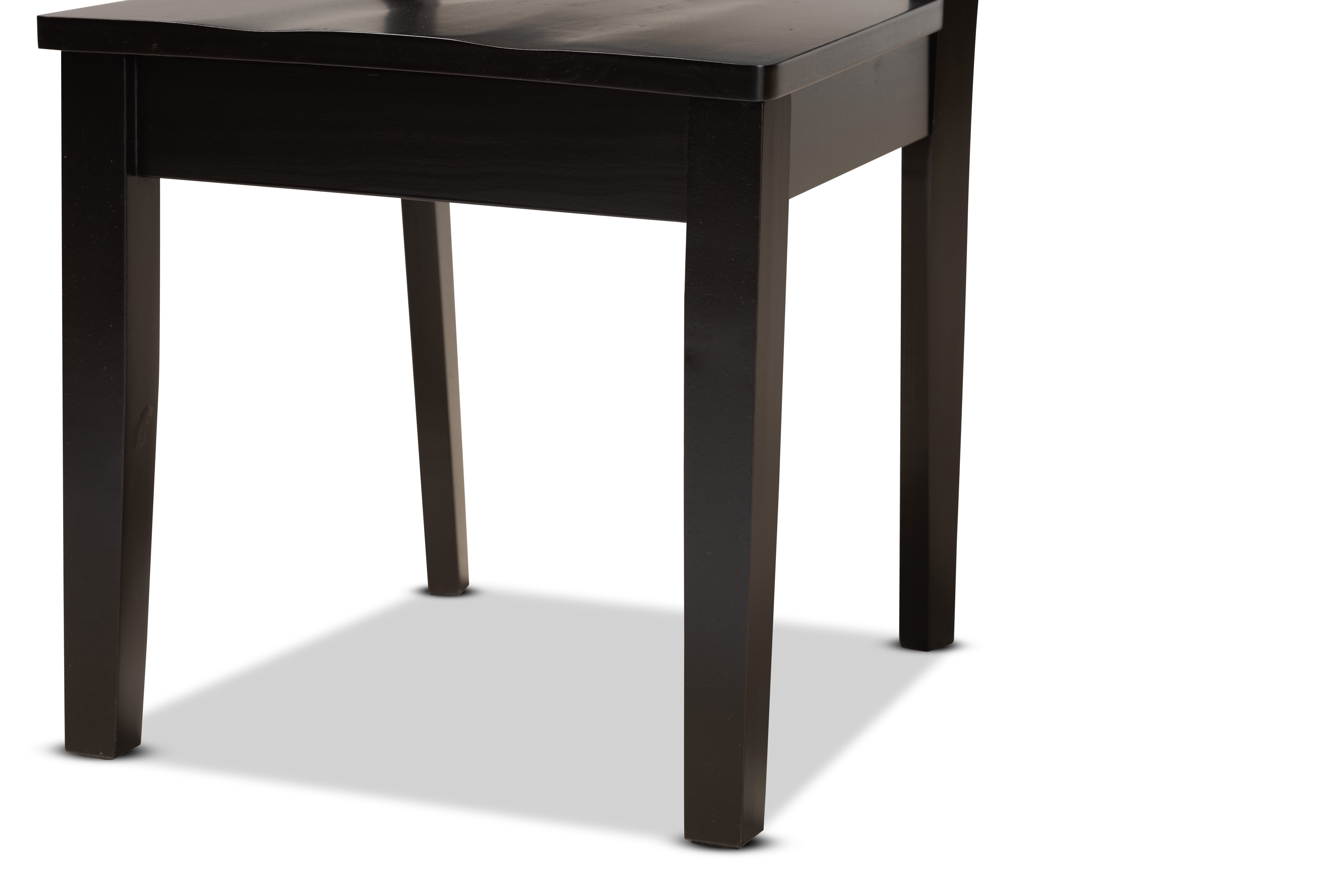 Baxton Studio Miela Modern and Contemporary Dark Brown Finished Wood 7-Piece Dining Set