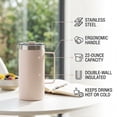 thumbnail image 3 of Ozark Trail 22 oz Ceramic-Lined Stainless Steel Insulated Travel Mug with Magnetic Tritan Slider Lid, Frosted Peach, 3 of 13