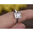 thumbnail image 4 of HeartsAndYou 3ct Princess Cut Moissanite Engagement Ring for Women 18k White Gold over Silver Solitaire Promise, 4 of 8