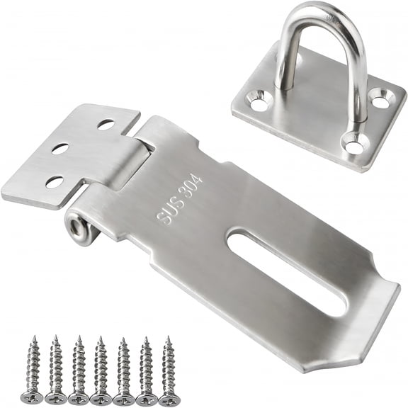ZHZFKQ 2026 New Door Hinge Lock Padlock,Black Clasp Latch Hinges for Door Security,Gate Locking,Shed Protection,Home Storage,Outdoor Use,Tool Storage