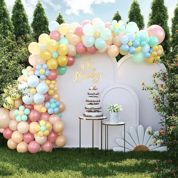 Ikoopy 10Pcs Wooden Decorative Plaque with Adhesive Dot Oh Baby Sign Golden Backdrop Decor for Game Room Party Baby Shower