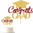 thumbnail image 2 of 4PC Congratulations 2026 Graduation Cake Topper,Congrats Grad Cake Decor - 2026 High School/College/Senior Graduation Party Decorations Supplies, 2 of 9