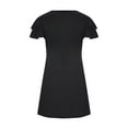 thumbnail image 5 of Xihbxyly Dresses for Women 2025 Women'S Summer Dress Sleeveless Ruffle Sleeve Round Neck Mini Dress Solid Loose Short Flowy Dress Wedding Guest Dresses for Women Black XXL, 5 of 6
