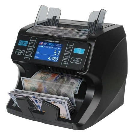 Sentinel SB-1200 Mixed Denomination Money Counter | Bank Grade Bill Value Counter | Counterfeit Detection | Print Function