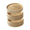 thumbnail image 3 of DOMELAY Bamboo Steamer Basket Chinese Asian Cuisine for Desserts Vegetables Steaming 25.4cm 2 layer, 3 of 9