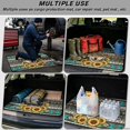 thumbnail image 3 of DISNIMO Trunk Liner for SUV Wolf Sunflower Aztec Print Heavy Duty Car Cargo Mat with Non-Slip Backing Machine Washable Dog Seat Cover Suitable for Most Car Models, 3 of 7
