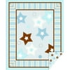 Cotton 43" Baby Boy Stars Double Face Quilt Fabric, per Yard