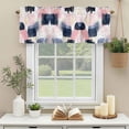 thumbnail image 3 of Ombre Blue Pink Painting Window Valance Curtain Abstract Bohemian Art Rod Pocket Short Curtain for Living Room, Bedroom & Kitchen Window Decor 60x18in, 3 of 8