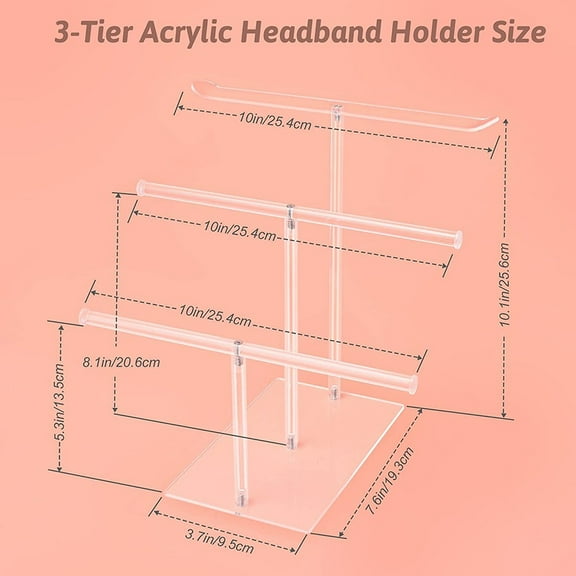 Acrylic Clear Headband Holder Scrunchie Storage Display Organizer Stand