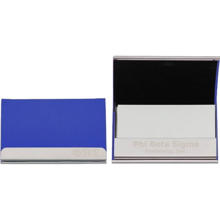 Phi Beta Sigma Laser Engraved Business Card Holder With Leather