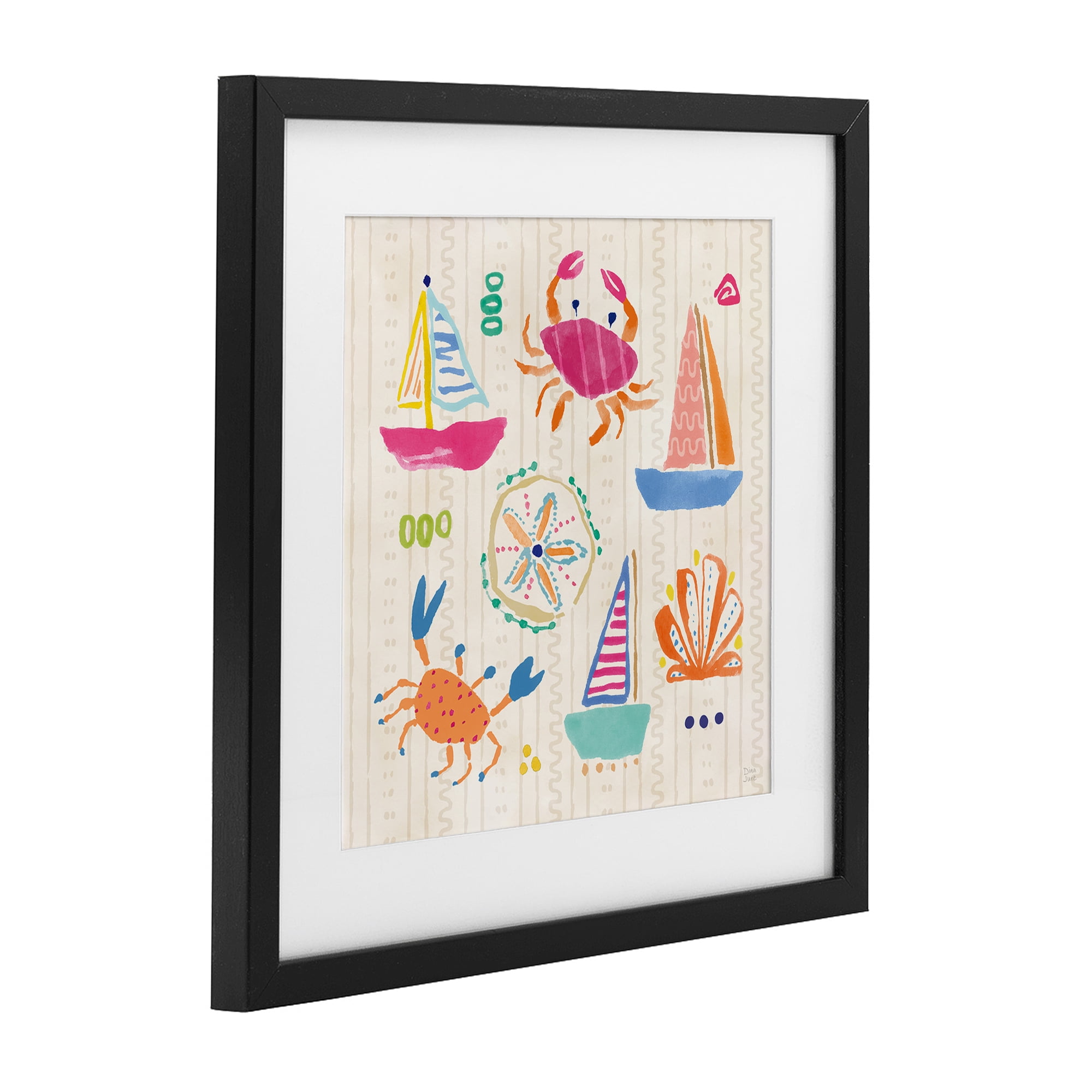 Stupell Industries Nautical Fine In The Sunshine Black Framed Print Under Glass, design by Dina June