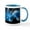 White/Blue Inside, variant on CafePress - Wolf At Midnight Mug - 11 oz Ceramic Mug - Novelty Coffee Tea Cup