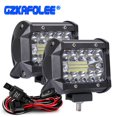 thumbnail image 2 of Barras de luz LED de trabajo impermeables de 60 W, 4 pulgadas y 20 LED, haz de luz de inundación para trabajo, conducción, todoterreno, barco, coche, tractor, camión, 12 V y 24 V, 2 of 5