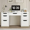 thumbnail image 6 of DreamCurship 55 inch White Desk with 7 Drawers, Computer Desk with Storage, Executive Office Desk for Work Study Writing, White, 6 of 6