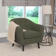 thumbnail image 3 of CorLiving Oliver Greenish-Grey Linen Fabric Barrel Chair, 3 of 5