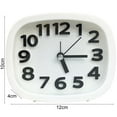 thumbnail image 4 of Deyuer Desk Clock Battery Operated Non-ticking Plastic Small Bedside Analog Alarm Clock Household Supplies,White, 4 of 8
