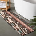 thumbnail image 2 of Boho Blue Pixel Ethnic Pattern Bathroom Rugs Mat,Non Slip Microfiber Bathroom Rug,Rubber Backing,Soft Bathroom Mats for Bathroom Floor,Tub and Shower,47x17in(120x43cm), 2 of 5