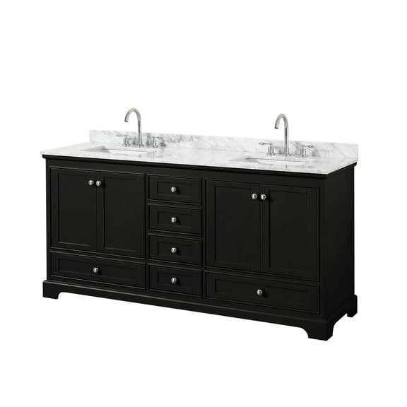 Wyndham Collection WCS202072DDECMUNSMXX Deborah 72" Free Standing Double Vanity Set - Dark