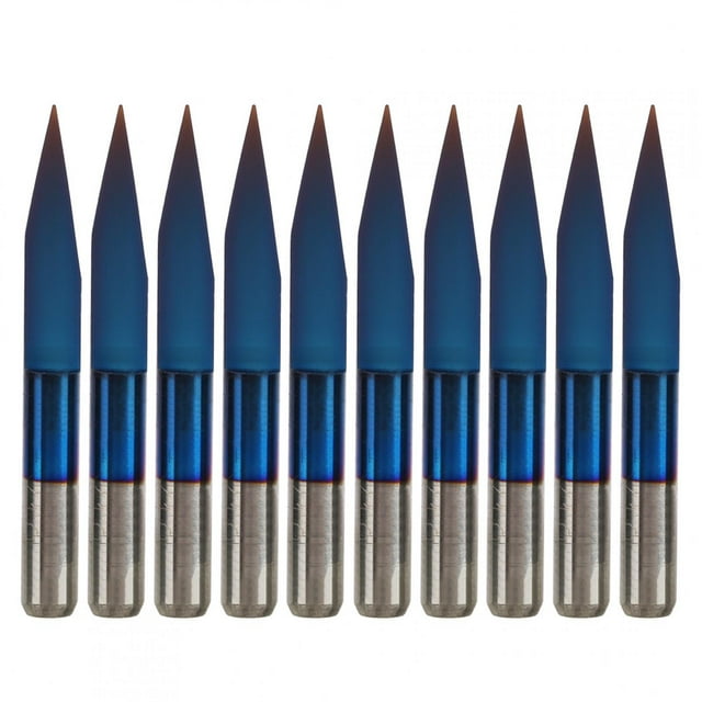 10pcs 3.175 Premium Quality Tungsten Steel PCB Engraving Bit CNC Router Tool (20°*0.2)