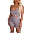thumbnail image 2 of Women's Solid Color Two-Piece Tank Top and Shorts Casual Summer Outfit, 2 of 6