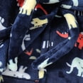 thumbnail image 5 of mgoYE Kids Little Boys Girls Cartoon Hooded Bathrobe Toddler Robe Pajamas Sleepwear(Dark Blue,4-5 Years), 5 of 9