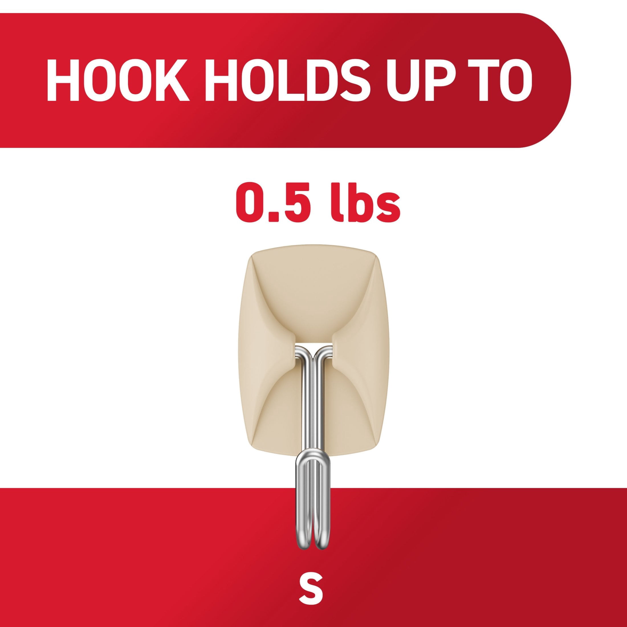 Command Small Wire Hooks, Latte, Holds .5 lbs, 9 Hooks, 12 Adhesive Strips