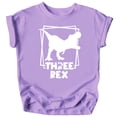 thumbnail image 4 of Three Rex Square T-Rex Dinosaur 3rd Birthday Shirts for Baby Toddler & Youth Boys & Girls Purple Shirt 3T, 4 of 5