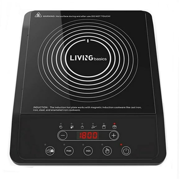 1800W Portable Induction Cooker Countertop Burner Cooktop with 9 Power Levels , Timer Function and Overheat Protection